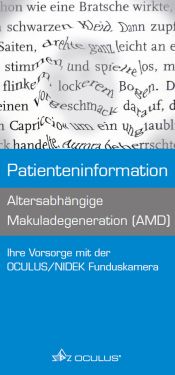 Faltbroschüre "Altersabhängige Makuladegeneration (AMD)"